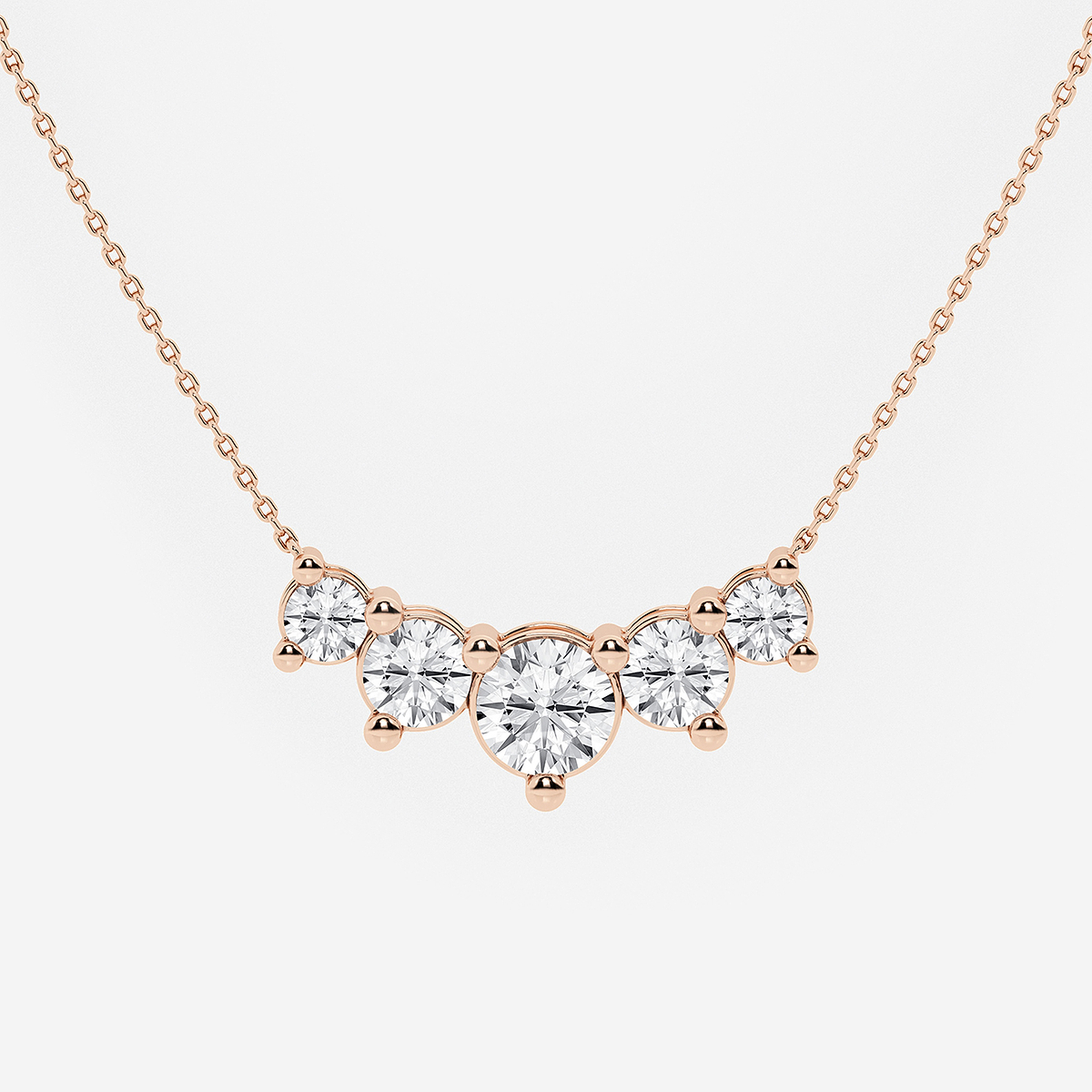 Additional Image 1 for  4 ctw Round Lab Grown Diamond Five Stone Demi Eternity Necklace
